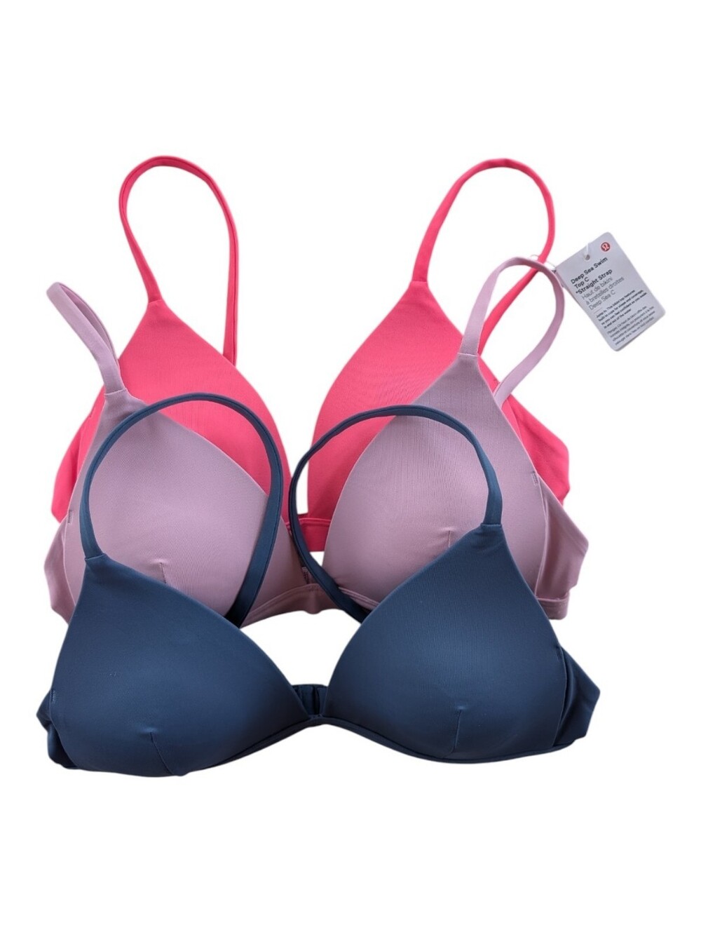 Lululemon Deep Sea Bikini Top Bundle Of 3 Women's C Size 4